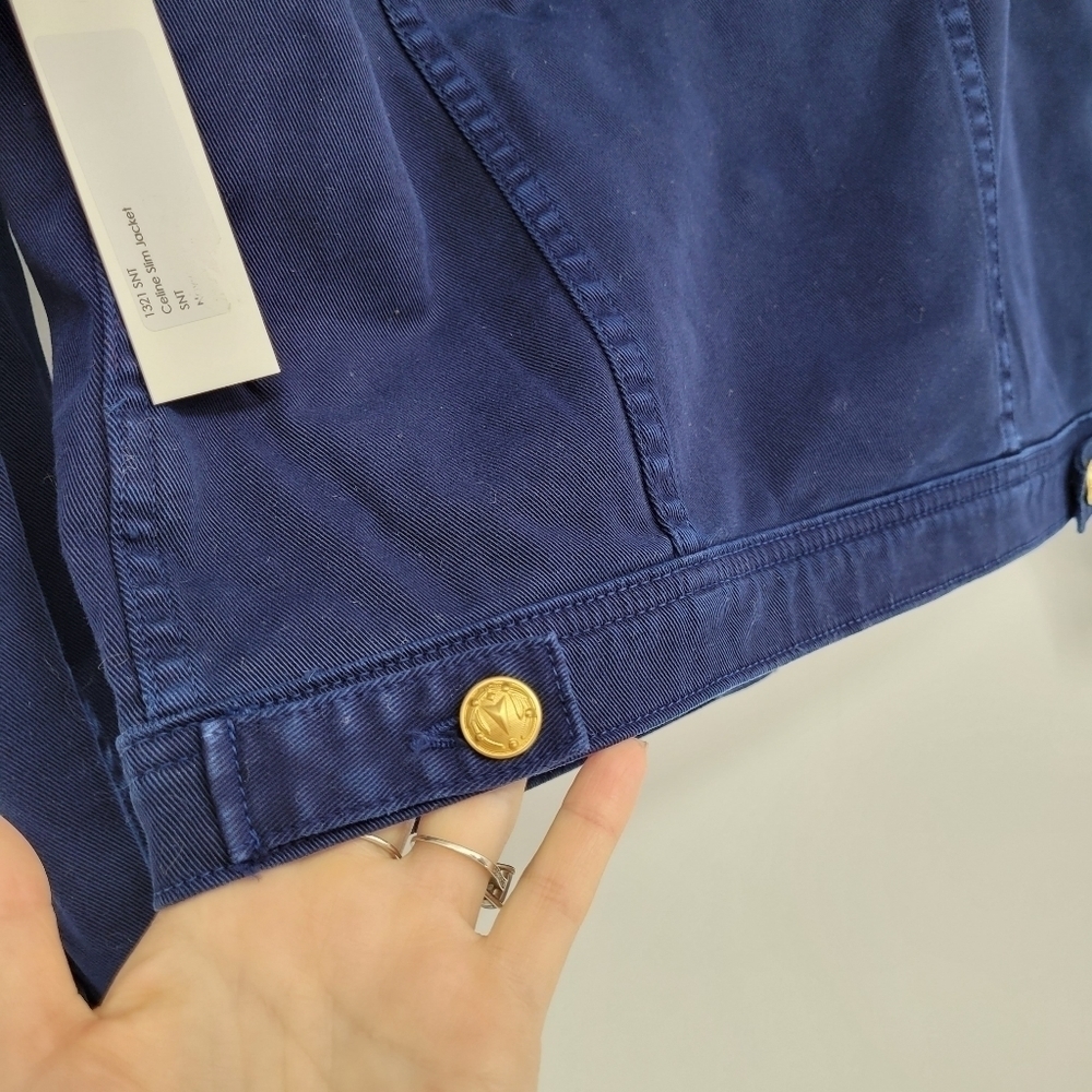 L’agence | Celine Slim Jacket In Marine Ocean Blue denim size small Petit - Picture 10 of 12